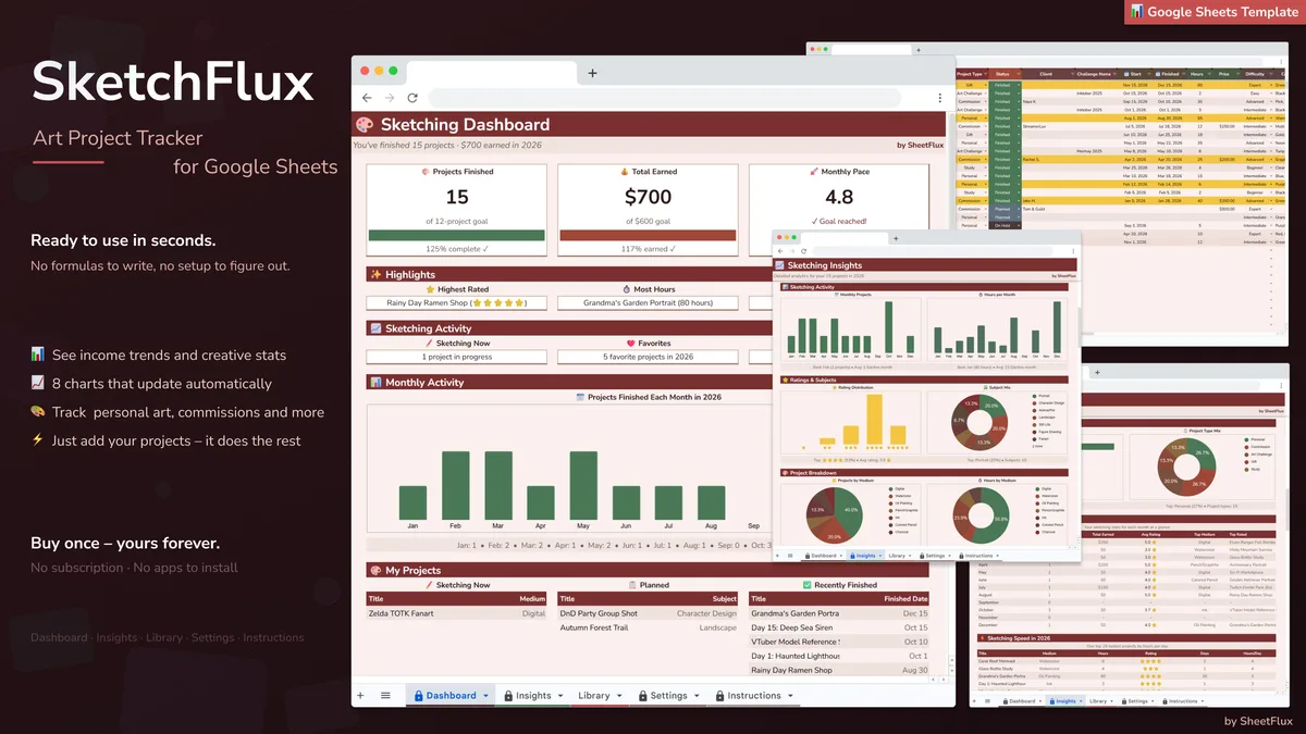 SketchFlux — Art Project Tracker